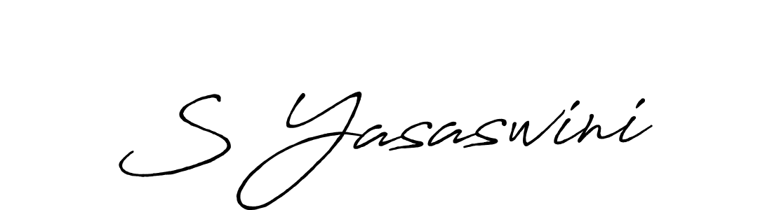 if you are searching for the best signature style for your name S Yasaswini. so please give up your signature search. here we have designed multiple signature styles  using Antro_Vectra_Bolder. S Yasaswini signature style 7 images and pictures png