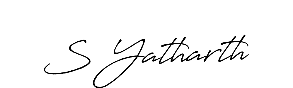 Also we have S Yatharth name is the best signature style. Create professional handwritten signature collection using Antro_Vectra_Bolder autograph style. S Yatharth signature style 7 images and pictures png