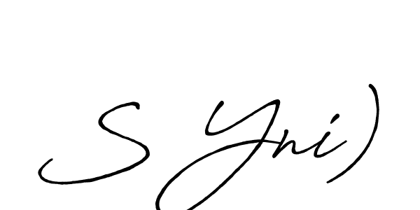 The best way (Antro_Vectra_Bolder) to make a short signature is to pick only two or three words in your name. The name S Yni) include a total of six letters. For converting this name. S Yni) signature style 7 images and pictures png