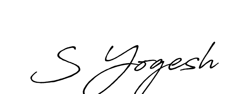 How to make S Yogesh name signature. Use Antro_Vectra_Bolder style for creating short signs online. This is the latest handwritten sign. S Yogesh signature style 7 images and pictures png