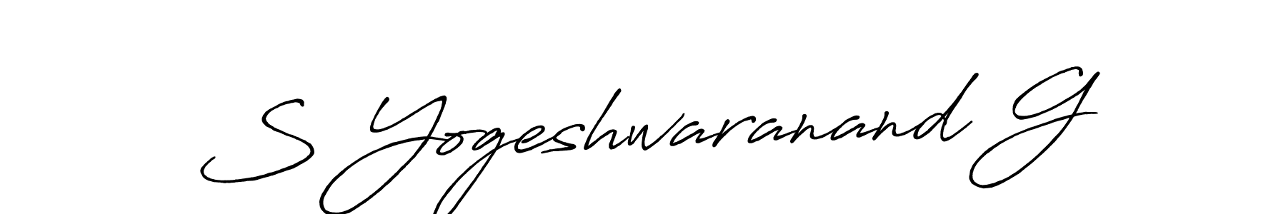 Also we have S Yogeshwaranand G name is the best signature style. Create professional handwritten signature collection using Antro_Vectra_Bolder autograph style. S Yogeshwaranand G signature style 7 images and pictures png