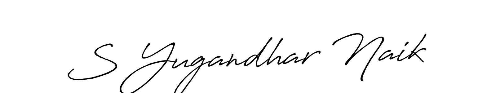 How to make S Yugandhar Naik name signature. Use Antro_Vectra_Bolder style for creating short signs online. This is the latest handwritten sign. S Yugandhar Naik signature style 7 images and pictures png