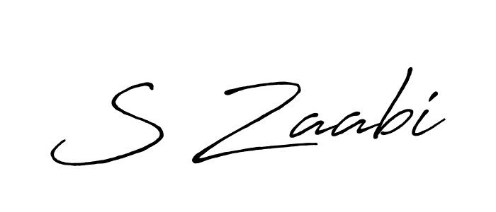 Make a beautiful signature design for name S Zaabi. With this signature (Antro_Vectra_Bolder) style, you can create a handwritten signature for free. S Zaabi signature style 7 images and pictures png