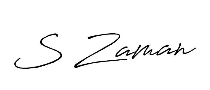 Design your own signature with our free online signature maker. With this signature software, you can create a handwritten (Antro_Vectra_Bolder) signature for name S Zaman. S Zaman signature style 7 images and pictures png