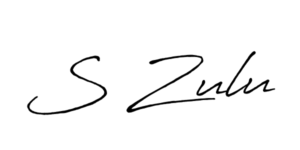 The best way (Antro_Vectra_Bolder) to make a short signature is to pick only two or three words in your name. The name S Zulu include a total of six letters. For converting this name. S Zulu signature style 7 images and pictures png