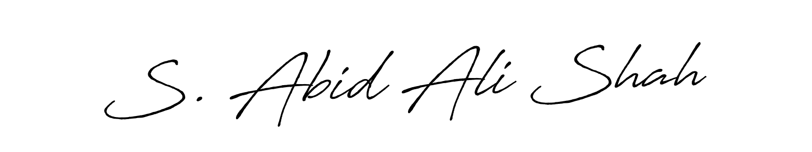 The best way (Antro_Vectra_Bolder) to make a short signature is to pick only two or three words in your name. The name S. Abid Ali Shah include a total of six letters. For converting this name. S. Abid Ali Shah signature style 7 images and pictures png