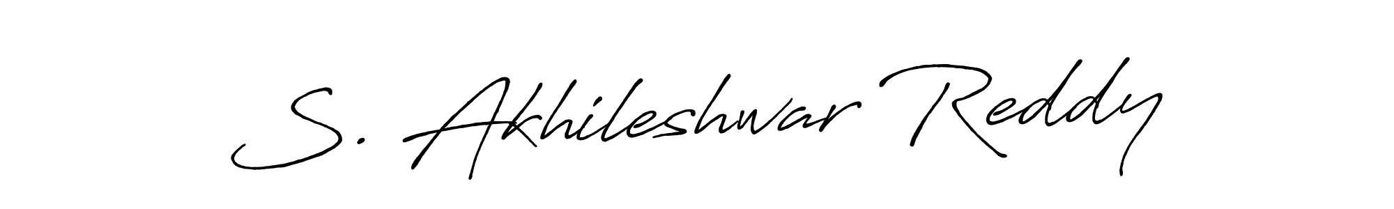 Make a beautiful signature design for name S. Akhileshwar Reddy. With this signature (Antro_Vectra_Bolder) style, you can create a handwritten signature for free. S. Akhileshwar Reddy signature style 7 images and pictures png