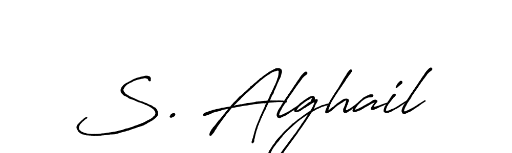 The best way (Antro_Vectra_Bolder) to make a short signature is to pick only two or three words in your name. The name S. Alghail include a total of six letters. For converting this name. S. Alghail signature style 7 images and pictures png