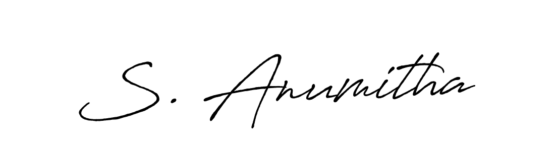 Use a signature maker to create a handwritten signature online. With this signature software, you can design (Antro_Vectra_Bolder) your own signature for name S. Anumitha. S. Anumitha signature style 7 images and pictures png