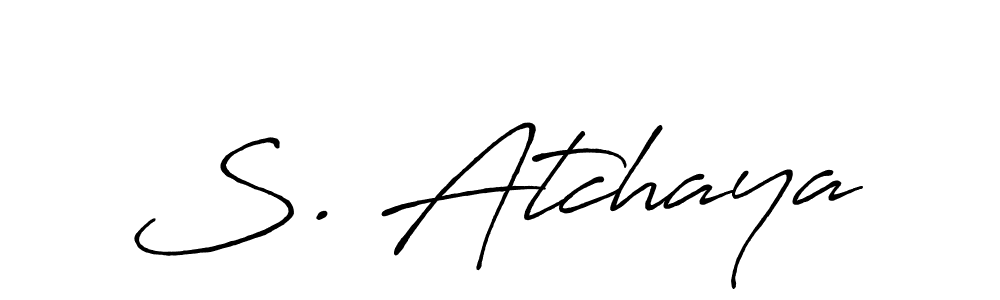 Also You can easily find your signature by using the search form. We will create S. Atchaya name handwritten signature images for you free of cost using Antro_Vectra_Bolder sign style. S. Atchaya signature style 7 images and pictures png