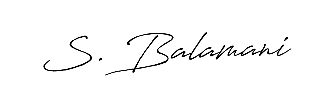 How to make S. Balamani name signature. Use Antro_Vectra_Bolder style for creating short signs online. This is the latest handwritten sign. S. Balamani signature style 7 images and pictures png