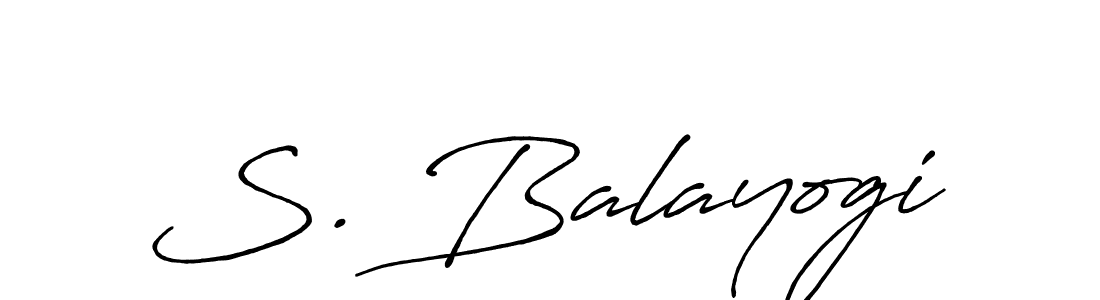 How to make S. Balayogi name signature. Use Antro_Vectra_Bolder style for creating short signs online. This is the latest handwritten sign. S. Balayogi signature style 7 images and pictures png