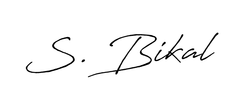 Use a signature maker to create a handwritten signature online. With this signature software, you can design (Antro_Vectra_Bolder) your own signature for name S. Bikal. S. Bikal signature style 7 images and pictures png