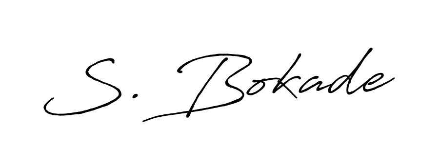 The best way (Antro_Vectra_Bolder) to make a short signature is to pick only two or three words in your name. The name S. Bokade include a total of six letters. For converting this name. S. Bokade signature style 7 images and pictures png