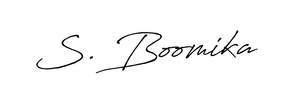 S. Boomika stylish signature style. Best Handwritten Sign (Antro_Vectra_Bolder) for my name. Handwritten Signature Collection Ideas for my name S. Boomika. S. Boomika signature style 7 images and pictures png