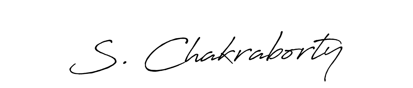 The best way (Antro_Vectra_Bolder) to make a short signature is to pick only two or three words in your name. The name S. Chakraborty include a total of six letters. For converting this name. S. Chakraborty signature style 7 images and pictures png