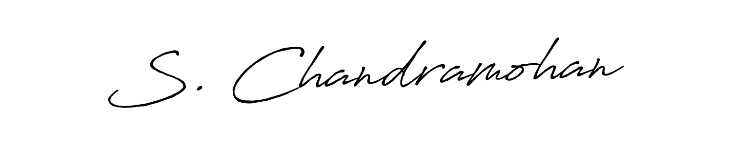 The best way (Antro_Vectra_Bolder) to make a short signature is to pick only two or three words in your name. The name S. Chandramohan include a total of six letters. For converting this name. S. Chandramohan signature style 7 images and pictures png