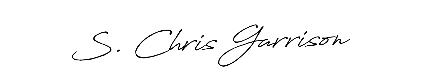 The best way (Antro_Vectra_Bolder) to make a short signature is to pick only two or three words in your name. The name S. Chris Garrison include a total of six letters. For converting this name. S. Chris Garrison signature style 7 images and pictures png