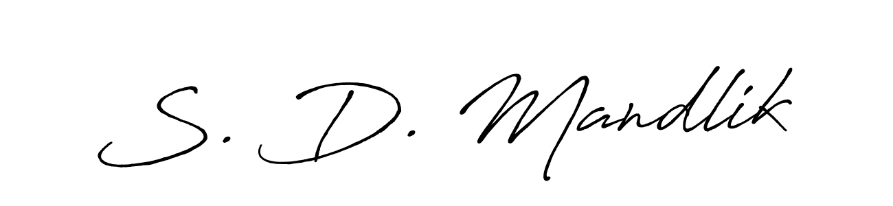 The best way (Antro_Vectra_Bolder) to make a short signature is to pick only two or three words in your name. The name S. D. Mandlik include a total of six letters. For converting this name. S. D. Mandlik signature style 7 images and pictures png