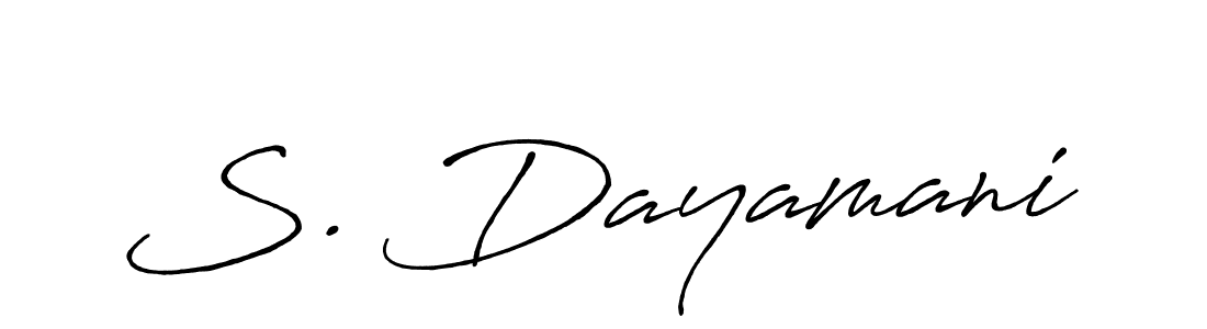 Use a signature maker to create a handwritten signature online. With this signature software, you can design (Antro_Vectra_Bolder) your own signature for name S. Dayamani. S. Dayamani signature style 7 images and pictures png