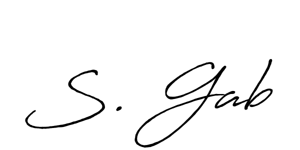 The best way (Antro_Vectra_Bolder) to make a short signature is to pick only two or three words in your name. The name S. Gab include a total of six letters. For converting this name. S. Gab signature style 7 images and pictures png