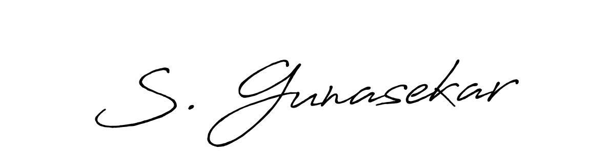 How to make S. Gunasekar name signature. Use Antro_Vectra_Bolder style for creating short signs online. This is the latest handwritten sign. S. Gunasekar signature style 7 images and pictures png