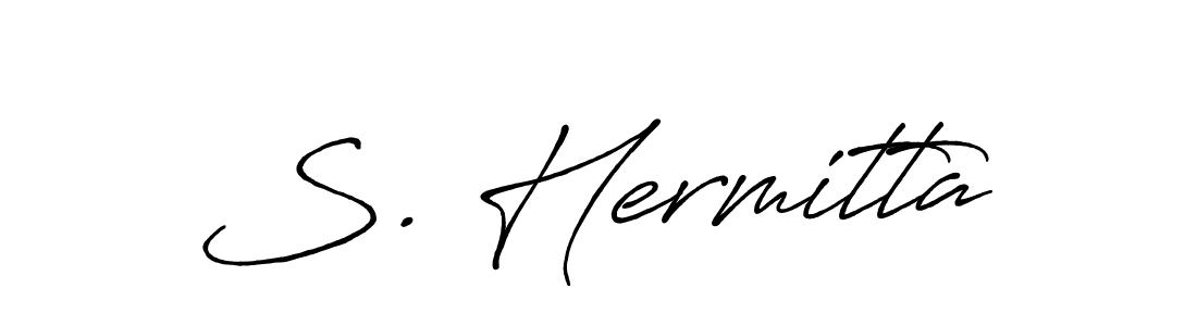 Use a signature maker to create a handwritten signature online. With this signature software, you can design (Antro_Vectra_Bolder) your own signature for name S. Hermitta. S. Hermitta signature style 7 images and pictures png