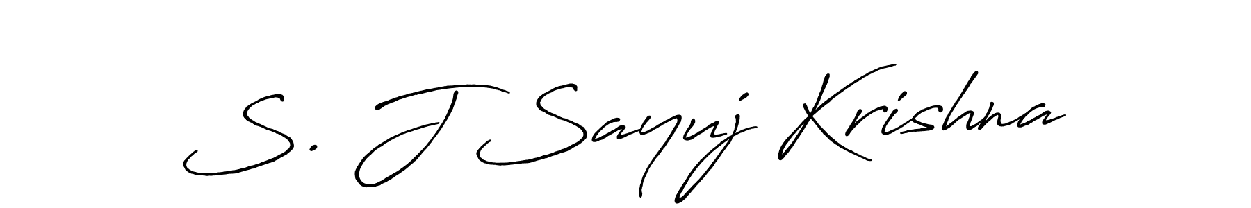 The best way (Antro_Vectra_Bolder) to make a short signature is to pick only two or three words in your name. The name S. J Sayuj Krishna include a total of six letters. For converting this name. S. J Sayuj Krishna signature style 7 images and pictures png