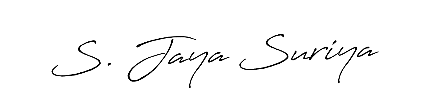 You should practise on your own different ways (Antro_Vectra_Bolder) to write your name (S. Jaya Suriya) in signature. don't let someone else do it for you. S. Jaya Suriya signature style 7 images and pictures png