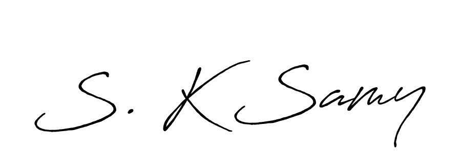 Design your own signature with our free online signature maker. With this signature software, you can create a handwritten (Antro_Vectra_Bolder) signature for name S. K Samy. S. K Samy signature style 7 images and pictures png