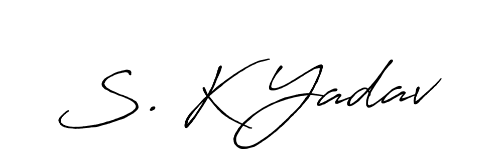 You should practise on your own different ways (Antro_Vectra_Bolder) to write your name (S. K Yadav) in signature. don't let someone else do it for you. S. K Yadav signature style 7 images and pictures png