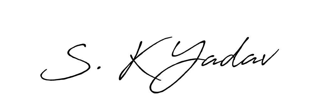 How to make S. K Yadav name signature. Use Antro_Vectra_Bolder style for creating short signs online. This is the latest handwritten sign. S. K Yadav signature style 7 images and pictures png