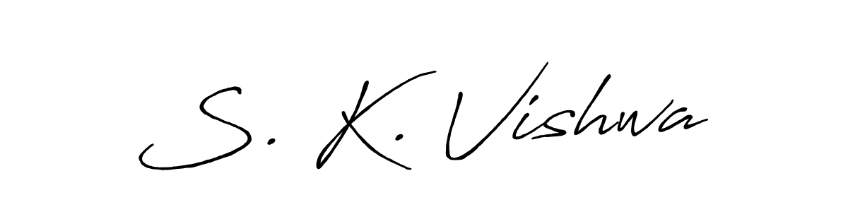 Make a beautiful signature design for name S. K. Vishwa. With this signature (Antro_Vectra_Bolder) style, you can create a handwritten signature for free. S. K. Vishwa signature style 7 images and pictures png