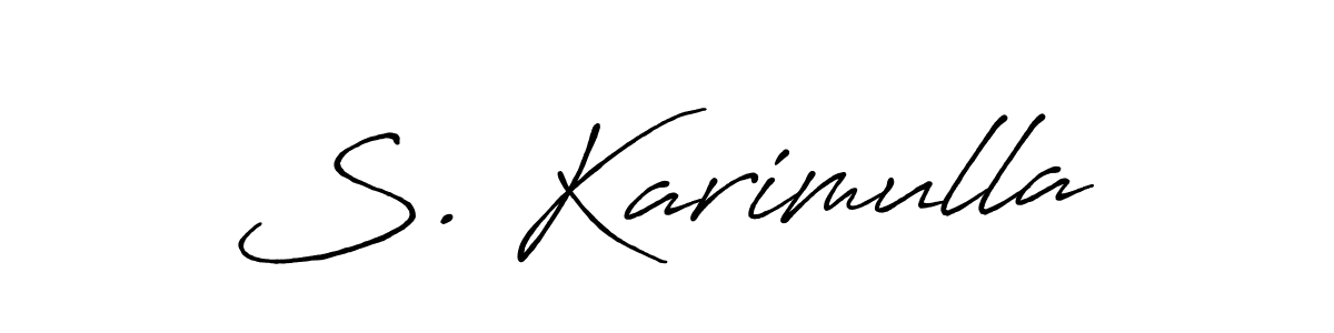 You should practise on your own different ways (Antro_Vectra_Bolder) to write your name (S. Karimulla) in signature. don't let someone else do it for you. S. Karimulla signature style 7 images and pictures png