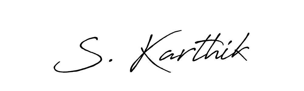 Design your own signature with our free online signature maker. With this signature software, you can create a handwritten (Antro_Vectra_Bolder) signature for name S. Karthik. S. Karthik signature style 7 images and pictures png