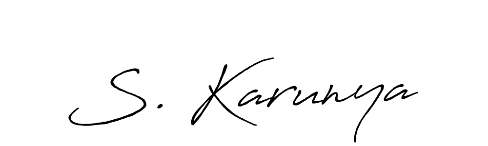 You should practise on your own different ways (Antro_Vectra_Bolder) to write your name (S. Karunya) in signature. don't let someone else do it for you. S. Karunya signature style 7 images and pictures png