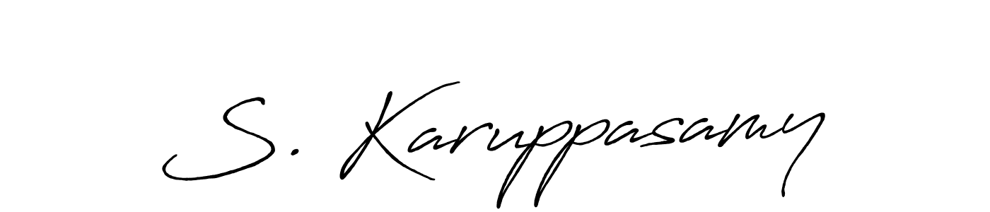 How to make S. Karuppasamy name signature. Use Antro_Vectra_Bolder style for creating short signs online. This is the latest handwritten sign. S. Karuppasamy signature style 7 images and pictures png