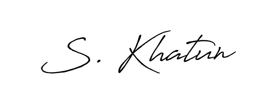 The best way (Antro_Vectra_Bolder) to make a short signature is to pick only two or three words in your name. The name S. Khatun include a total of six letters. For converting this name. S. Khatun signature style 7 images and pictures png