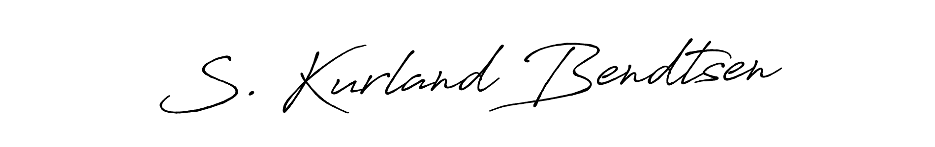 Make a beautiful signature design for name S. Kurland Bendtsen. With this signature (Antro_Vectra_Bolder) style, you can create a handwritten signature for free. S. Kurland Bendtsen signature style 7 images and pictures png
