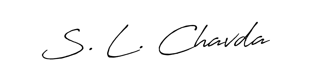 You should practise on your own different ways (Antro_Vectra_Bolder) to write your name (S. L. Chavda) in signature. don't let someone else do it for you. S. L. Chavda signature style 7 images and pictures png