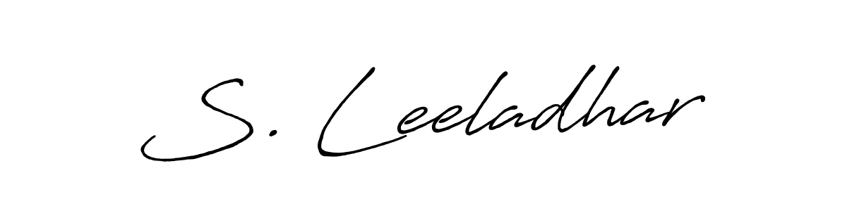 Use a signature maker to create a handwritten signature online. With this signature software, you can design (Antro_Vectra_Bolder) your own signature for name S. Leeladhar. S. Leeladhar signature style 7 images and pictures png