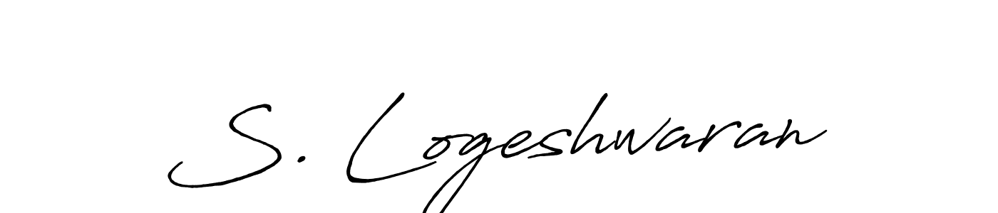 The best way (Antro_Vectra_Bolder) to make a short signature is to pick only two or three words in your name. The name S. Logeshwaran include a total of six letters. For converting this name. S. Logeshwaran signature style 7 images and pictures png