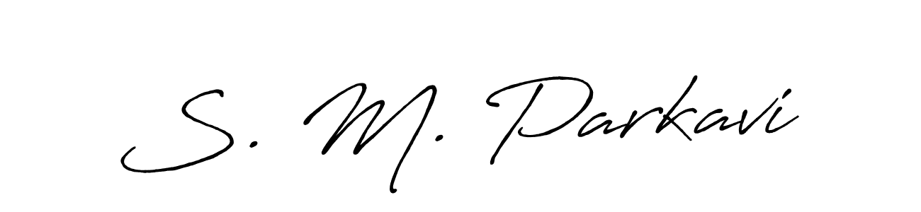 Antro_Vectra_Bolder is a professional signature style that is perfect for those who want to add a touch of class to their signature. It is also a great choice for those who want to make their signature more unique. Get S. M. Parkavi name to fancy signature for free. S. M. Parkavi signature style 7 images and pictures png