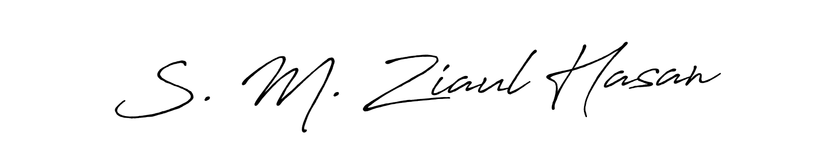 The best way (Antro_Vectra_Bolder) to make a short signature is to pick only two or three words in your name. The name S. M. Ziaul Hasan include a total of six letters. For converting this name. S. M. Ziaul Hasan signature style 7 images and pictures png