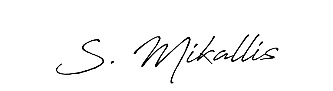 if you are searching for the best signature style for your name S. Mikallis. so please give up your signature search. here we have designed multiple signature styles  using Antro_Vectra_Bolder. S. Mikallis signature style 7 images and pictures png