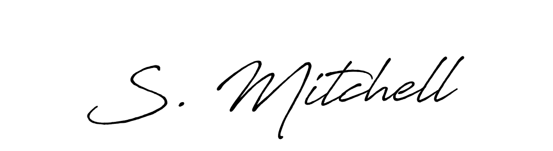 How to make S. Mitchell signature? Antro_Vectra_Bolder is a professional autograph style. Create handwritten signature for S. Mitchell name. S. Mitchell signature style 7 images and pictures png