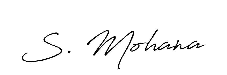 The best way (Antro_Vectra_Bolder) to make a short signature is to pick only two or three words in your name. The name S. Mohana include a total of six letters. For converting this name. S. Mohana signature style 7 images and pictures png