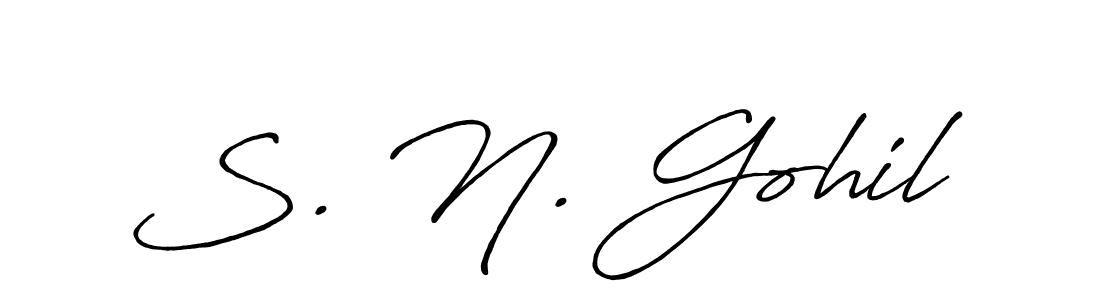 How to make S. N. Gohil signature? Antro_Vectra_Bolder is a professional autograph style. Create handwritten signature for S. N. Gohil name. S. N. Gohil signature style 7 images and pictures png