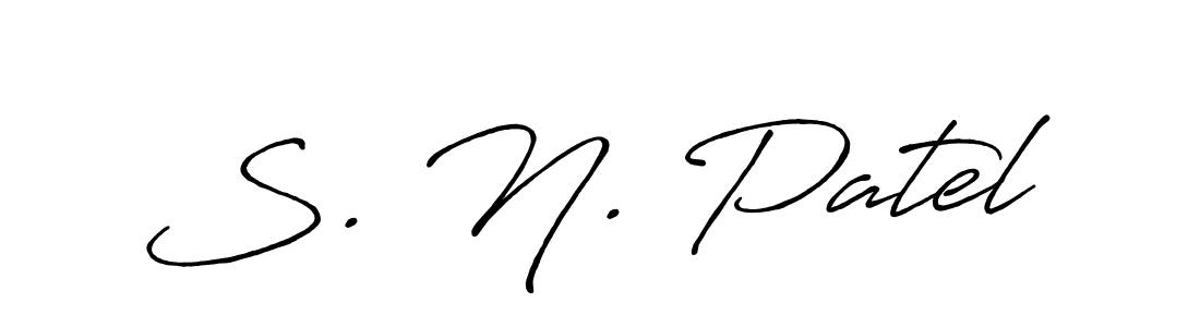 How to make S. N. Patel name signature. Use Antro_Vectra_Bolder style for creating short signs online. This is the latest handwritten sign. S. N. Patel signature style 7 images and pictures png