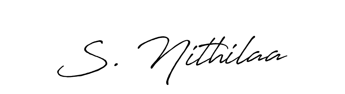 Antro_Vectra_Bolder is a professional signature style that is perfect for those who want to add a touch of class to their signature. It is also a great choice for those who want to make their signature more unique. Get S. Nithilaa name to fancy signature for free. S. Nithilaa signature style 7 images and pictures png